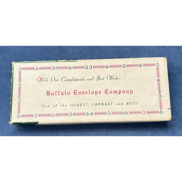 Vtg Mini Stapler Chrome Pocket Clip in Box w/ Staples Buffalo Envelope Company - Picture 2 of 5